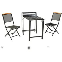 Merxx Patmos Set 3tlg.,2 Klappstuhl, 1 Balkonklappentisch, Aluminium/Stahl