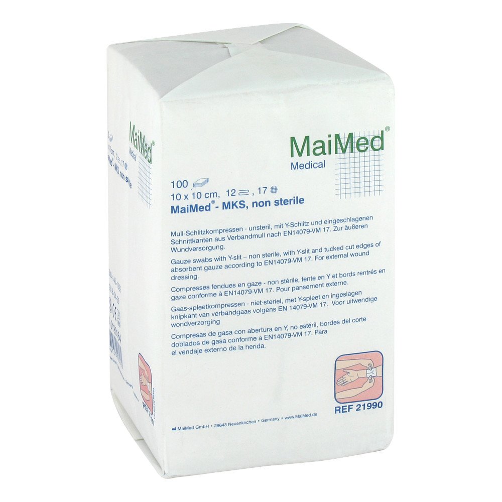 MaiMed GmbH Schlitzkompressen 10x10cm 12fach unsteril 00120164