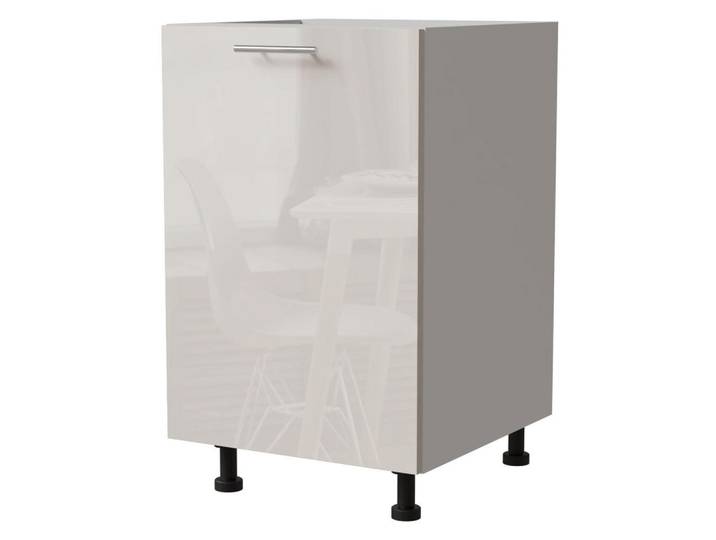 Feldmann-Wohnen Unterschrank Brerra D1D/50 50 / 50 / 82 cm, Creme, Weiß, 50x82x50 cm, Küchen, Küchenmöbel, Küchenschränke, Küchenunterschränke