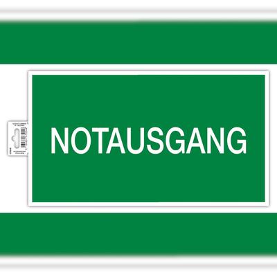 Exacompta 67004B 1x Hinweisschild selbstklebend, Notausgang, 35 cm - Grün