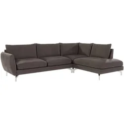 ECKSOFA Elou Braun - Khaki Microfaser