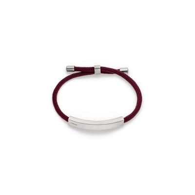 Armband S.OLIVER "Schmuck Geschenk Edelstahl Rope", edelstahlfarben, burgund, Armbänder, Herren, 23cm, Baumwolle Edelstahl, Baumwolle, Edelstahl, Armband