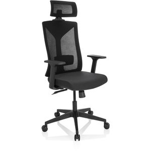 hJh-OFFICE Bürostuhl KODIAK, 751007, schwarz, Stoff / Netz, mit Kopfstütze, bis 120 kg