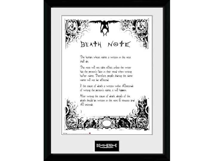 Death Note Death Note 30 x 40cm Ingelijste Collector Print