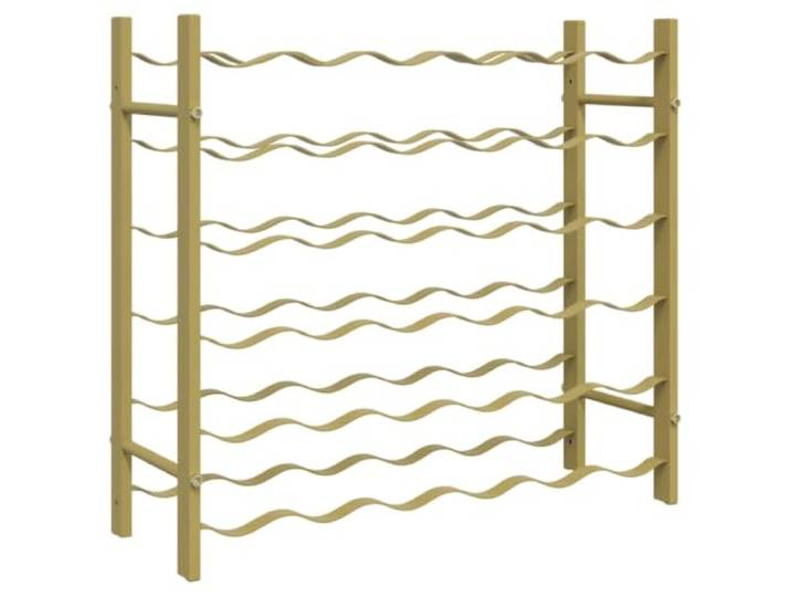 KDVXBCQJH Weinregal Metall für 36 Flaschen, Flaschenständer Gold Elegantes Flaschenlager mit 6 Ebenen für Küche, Bar und Speisekammer, kompakte 64 x 22 x 58,5 cm Maße gegen Verkratzen.
