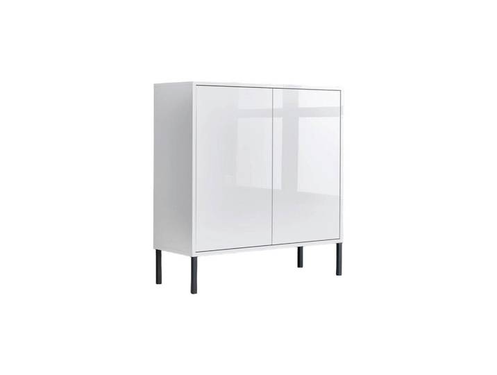 Mid.you Kommode Mailand Typ 4 + MF, Weiß, Weiß Hochglanz, Metall, 3 Fächer, 79x86x33 cm, erweiterbar, stehend, Kleinmöbel, Kommoden, Kommoden