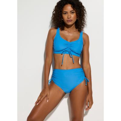 Bustier-Bikini BONPRIX, Damen, Gr. 38, N-Gr, blau (mittelblau), Obermaterial: 80% Polyamid, 20% Elasthan. Futter: 100% Polyester, Bikini-Sets, mit Bindebändern für individuellen Halt, sportlicher Stil