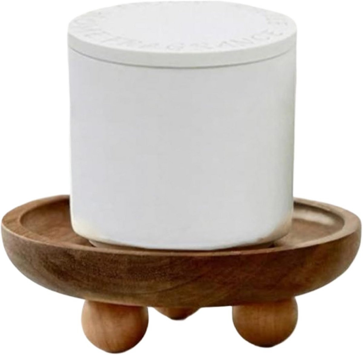 Ronde Houten Plateau Display Stand | Verhoogde Sokkel voor Decoratie Keuken en Tafel
