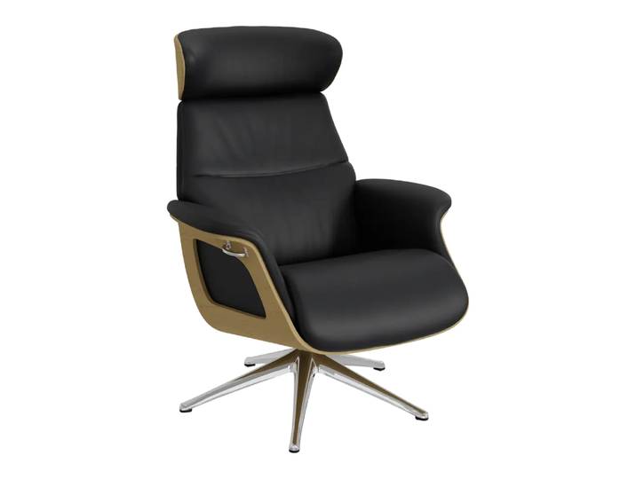 Sessel Fashion Clement, Flexlux, savoy platin black, Leder