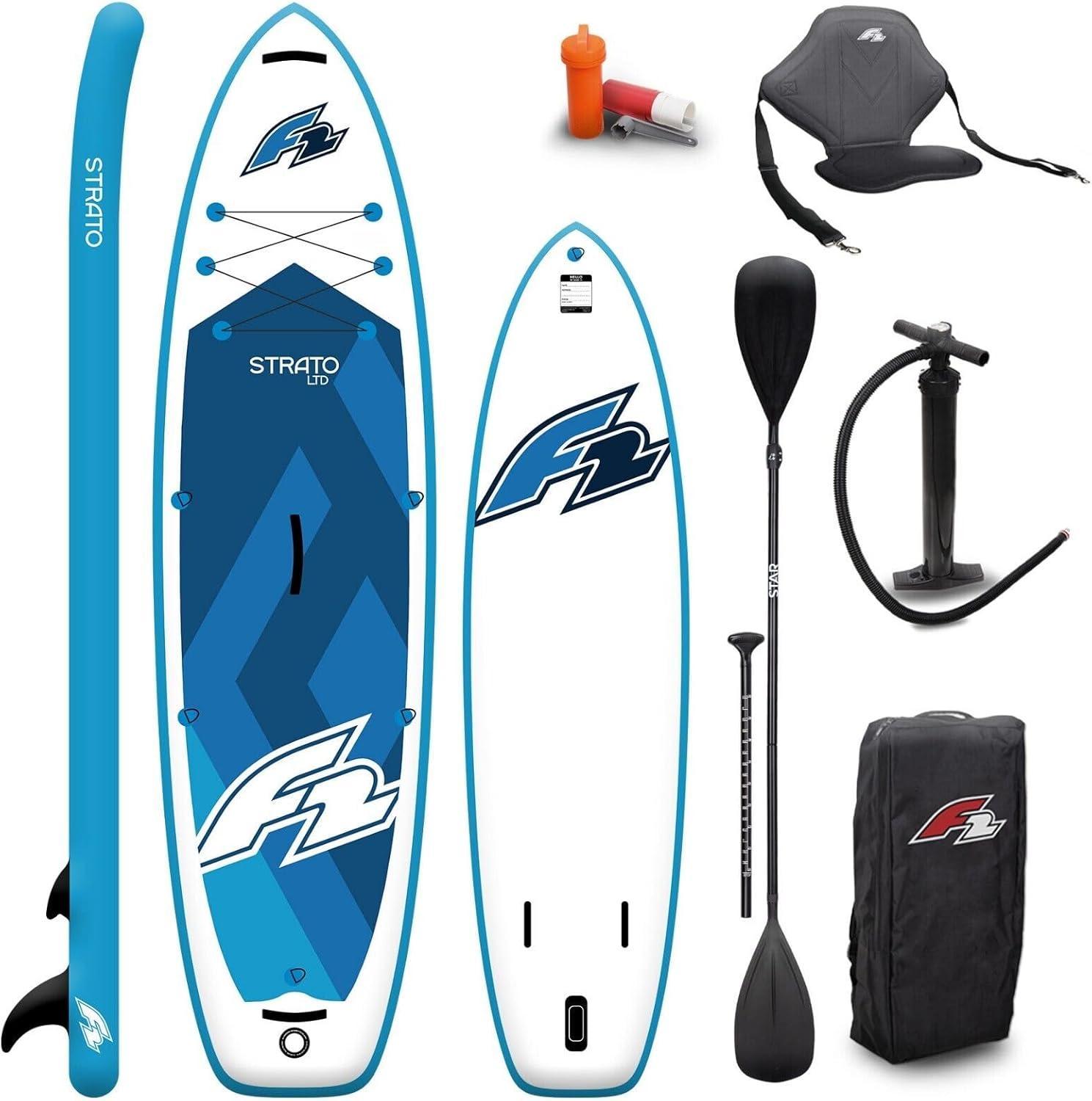 F2 STRATO 12'2 SUP Board Touring Set Kajaksitz Paddel Rucksack bis 200kg iSUP