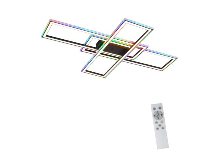 Plafonnier en fer aluminium noir 100x71x6cm led rgb 50w