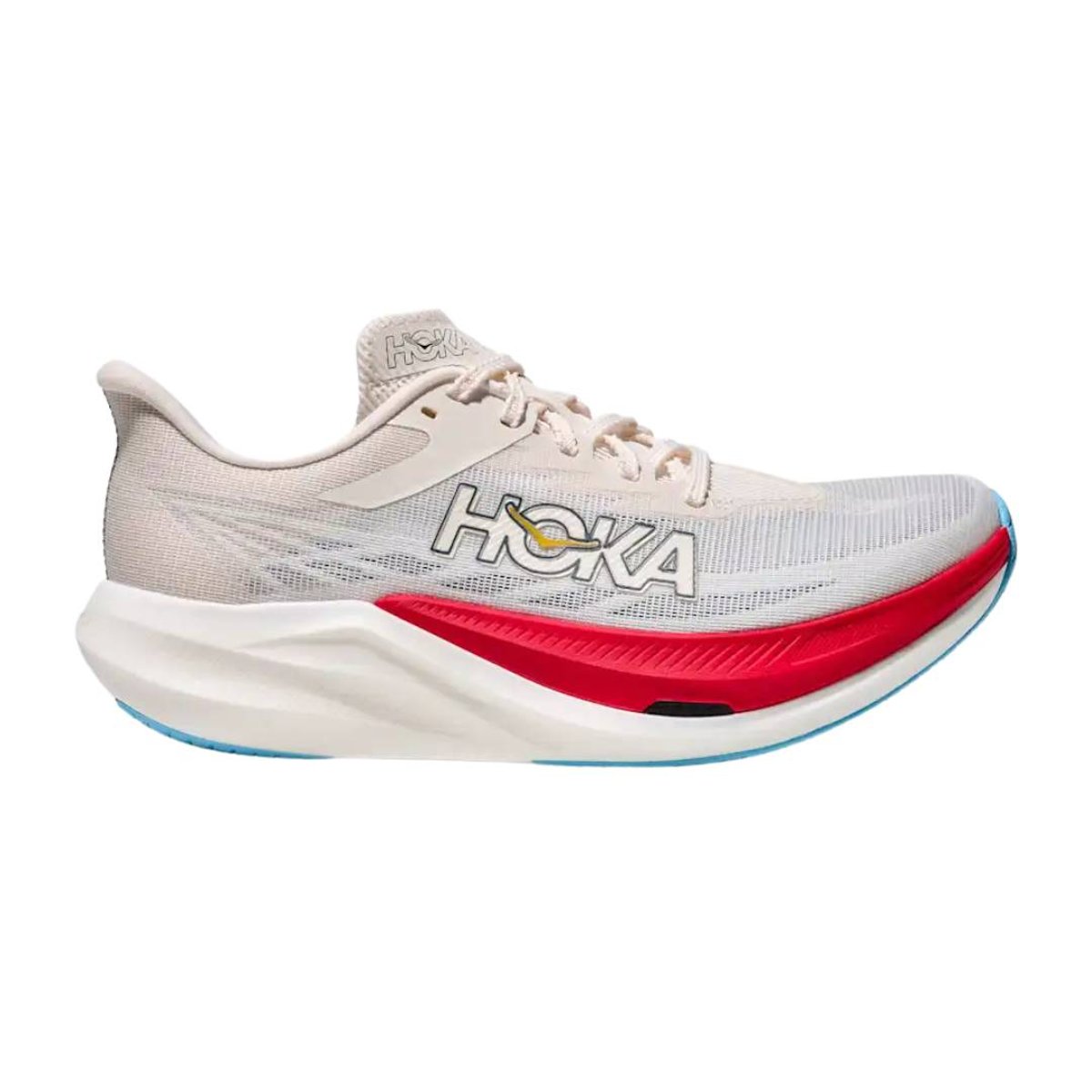 Ténis Hoka Rocket X 3 Branco Vermelho SS26 Unissexo, Tamanho EU 42 Unisex