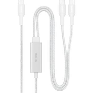 Belkin Ladekabel BoostCharge Pro 2in1, weiß, 1,5m, USB-C auf USB-C, 140W Schnellladekabel