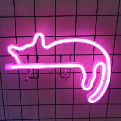 Uplift Picks Cute Cat Neon Light LED Bedroom Wall Decor pink 0 5 W