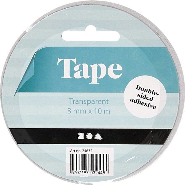 No-Name Dobbeltklæbende Tape   3mm X 10m