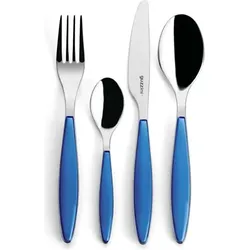 Guzzini 23000076 Fratelli Feeling Besteckset 24-teiliges ABS, Besteck, Silber, Blau