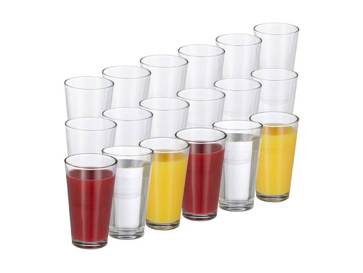 Glas RELAXDAYS 14.0.1901 18 Stück , transparent, H:14,5cm Ø:9cm, Glas, Trinkgefässe, Glas
