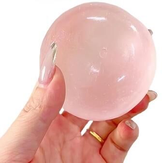 DynamicDeals Strawberry Mochi Squishy Stress Relief Toy Slow Rebound Sensory Fidget For Kids & Adults 1pc Pink Maltose
