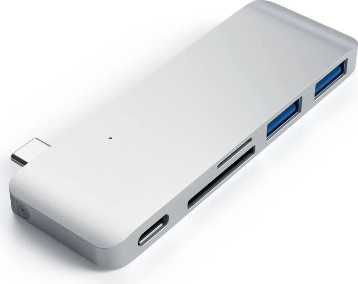 Satechi Aluminium Type-C Passthrough USB Hub (3x USB 3.0,MicroSD) - Silver