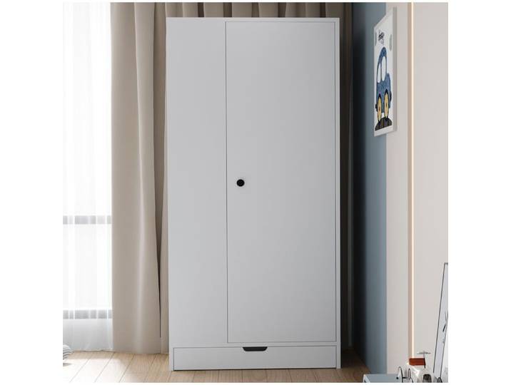 Armoire 70 cm blanche 1 porte avec étagères réglables et grand volume modulable
