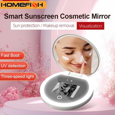 Fusion Finds Smart UV Makeup Mirror With LED Light Portable Sunscreen Checker For Travel & Daily Beauty Smart UV Makeup Mirror With LED Light Portable Sunscreen Checker For Travel & Daily Beauty