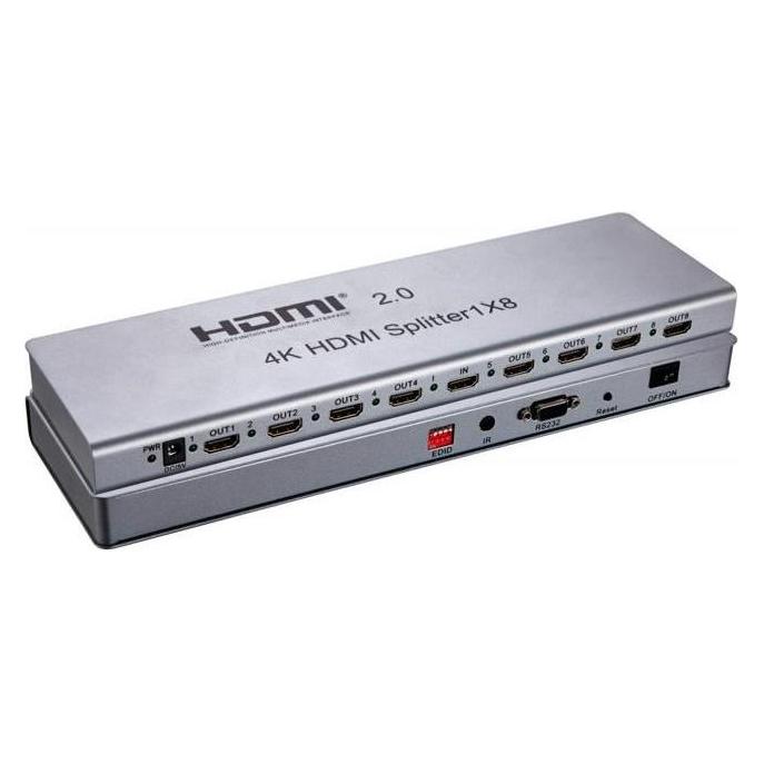 PremiumCord HDMI 2.0 splitter 1-8 portů, 4K x 2K/60Hz, FULL HD, 3D (khsplit8e)