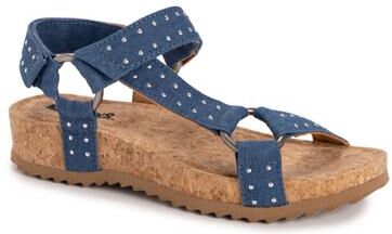 Women's Piper Sandal by MUK LUKS in Studded Denim (Size 8 M)