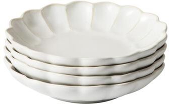 "Bloomhouse - 2 Time Oprah's Favorite Things - 4 Piece Dinner Bowl Set, 9"" Embossed Scallop Stoneware Bowls"