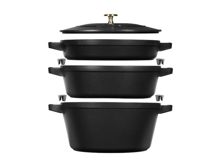 STAUB Staub Topf- & Pfannenset stapelbar 5-teilig Schwarz