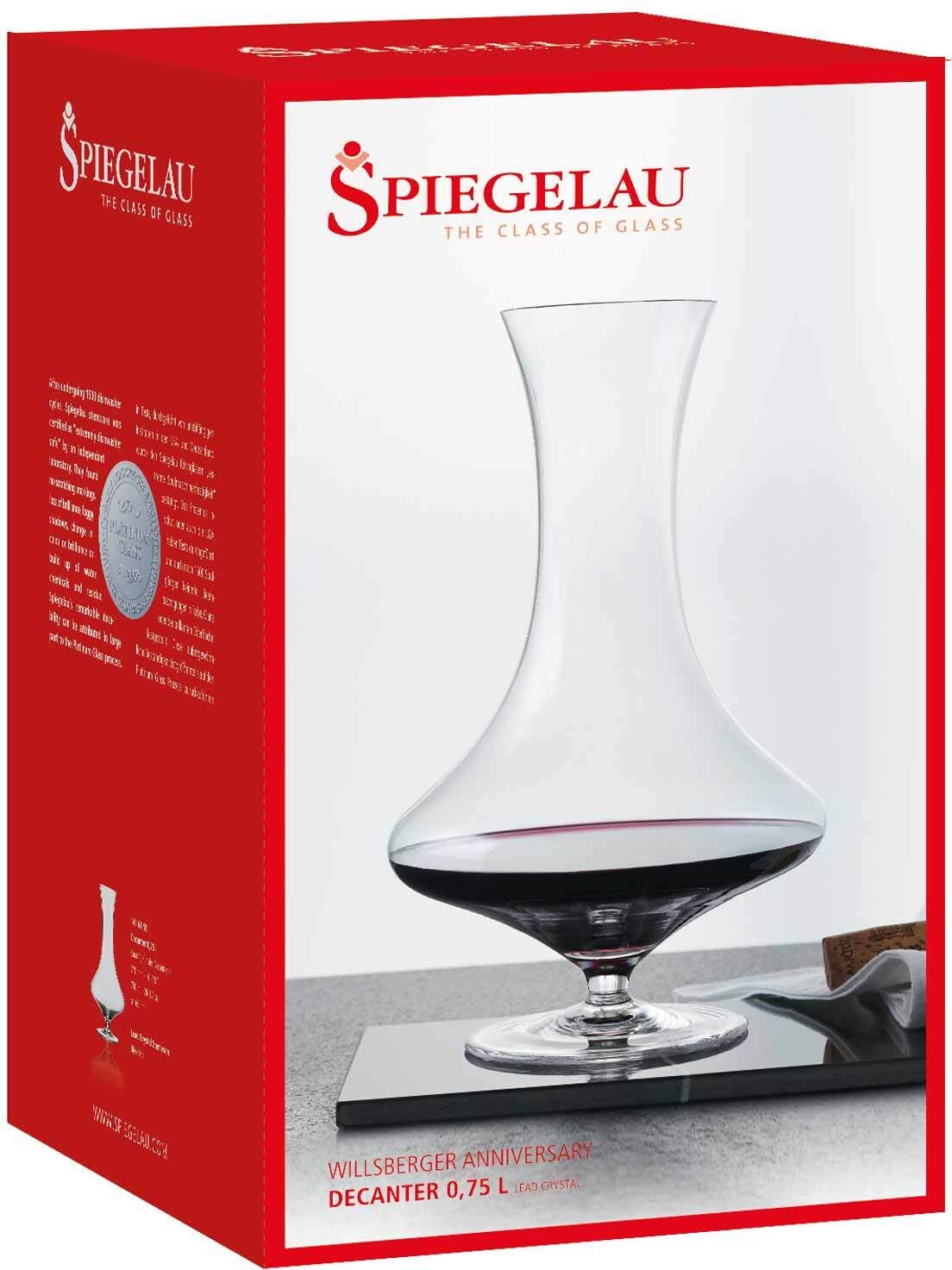 Dekanter SPIEGELAU "Dekanter mit Standfuß Willsberger Anniversary 1 Liter transparent", bunt (transparent), Karaffen, Dekanter