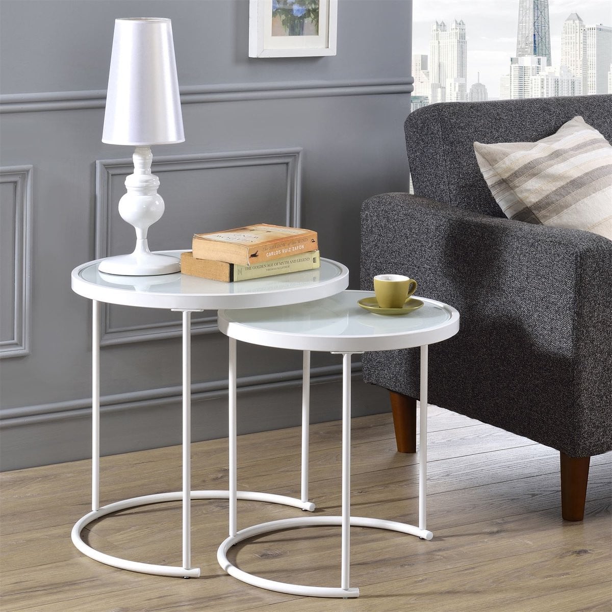 IDIMEX Salontafel LEYRE set van 2 - Wit