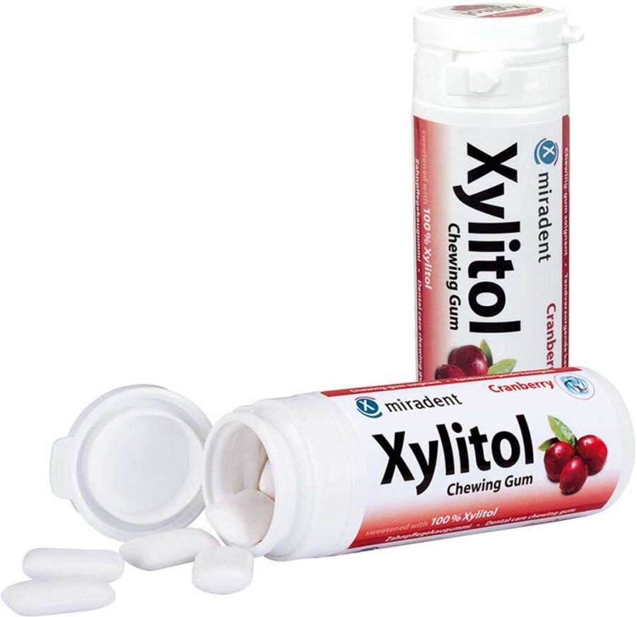 Miradent Zahnpflegekaugummi Xylitol Cranberry 30stk