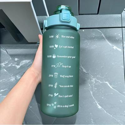 Uplift Picks 2 Liter Motivational Water Bottle Leakproof Sports Hydration Bottle frosted Green 2 Liters