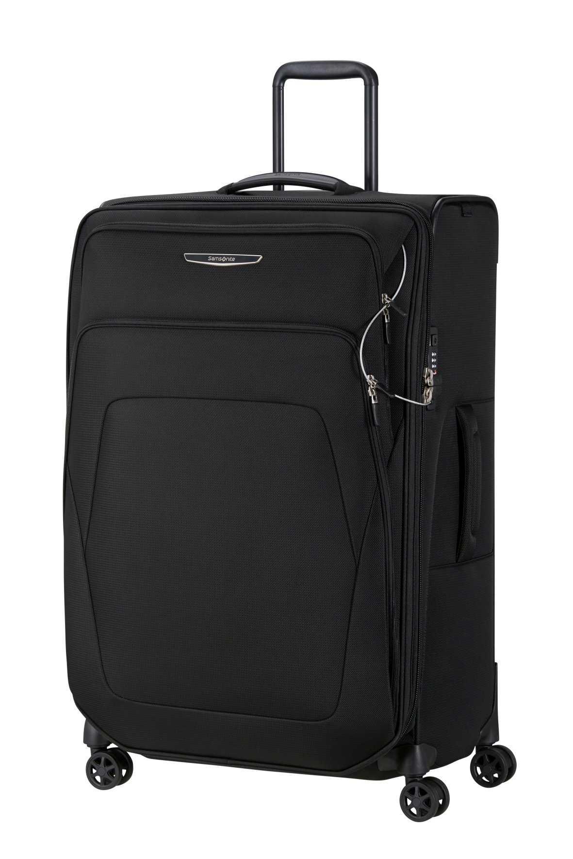 Samsonite Spark Sng Eco, Karre, Soft Shell, Schwarz, Kabine, 4 Rad/Räder, Zahlenschloss