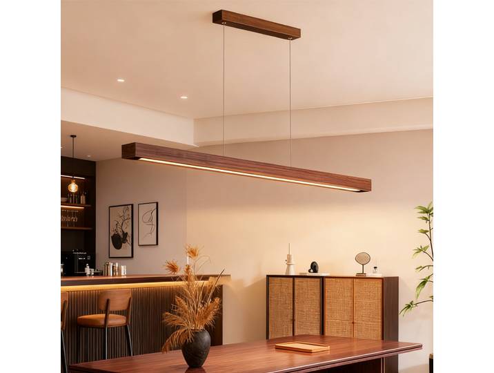 DAMIASMIL nordique suspension bois longue bande Suspension lustre pour salon salle à manger Table à manger lampe luminaire
