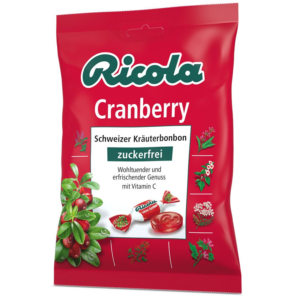 Ricola o.Z.Beutel Cranberry Bonbons 75 g