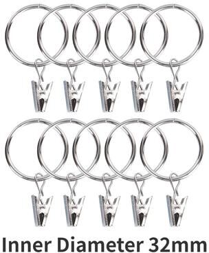 Inspire Essentials 10 Piece Metal Curtain Clips With Hooks Rustproof Curtain Hanging Rings 8