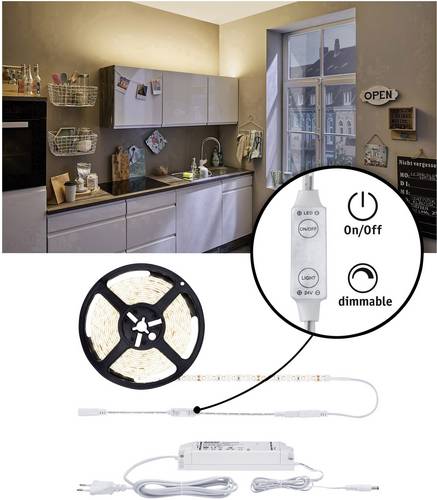 Paulmann SimpLED 78957 LED-Streifen-Komplettset mit Stecker 24V 5m Warmweiß 1St.