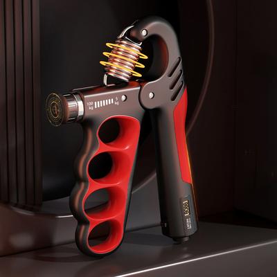 Healfit Counter Adjustable Resistance Hand Gripper For Muscle Building, Strength Trainer Wrist Expander For Fitness Gym Training red