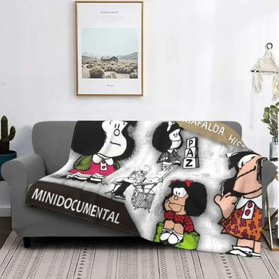 Uplift Picks Love Mafalda Soft Flannel Fleece Cartoon Throw Blanket 16 75x95 Cm