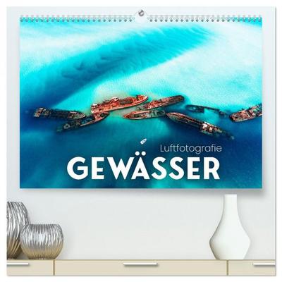 Luftfotografie - Gewässer (hochwertiger Premium Wandkalender 2026 DIN A2 quer), Kunstdruck in Hochglanz