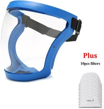 DynamicDeals Premium Full Face Shield Safety Mask With Anti Fog Face Cover & Oil Proof Protection bule Set