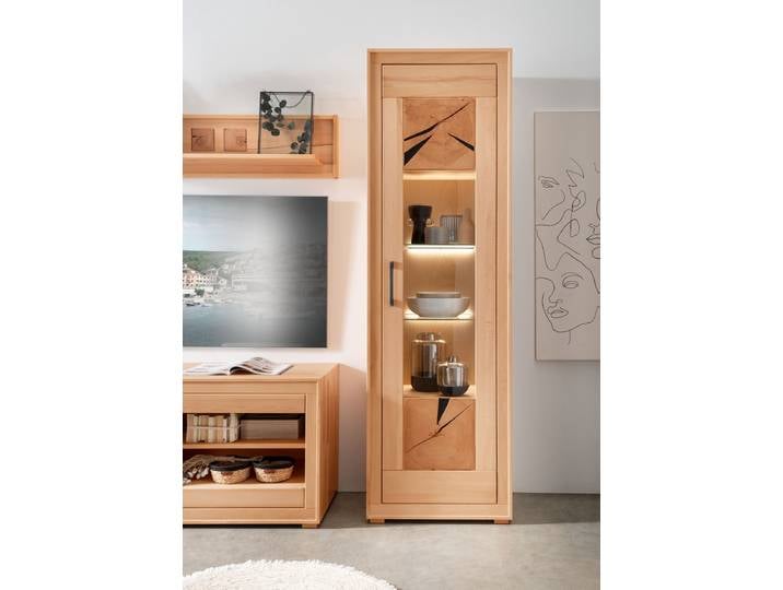 Vitrine 62x201 cm 'Danzig' Kernbuche geölt