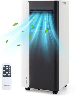10000 BTU 2 Speeds Portable Air Conditioner with 24 H Timer Black