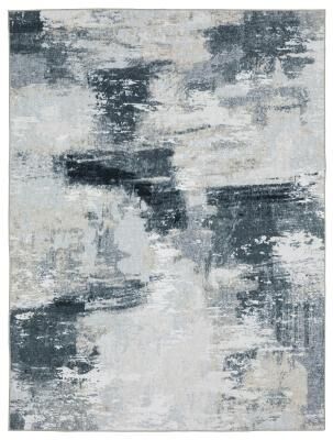 Vista Home Sunderland Abstract Shadows Washable Grey/Ivory Rug Mat