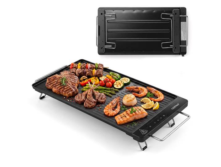 Elektrische Grillplaat van 1300 W Teppanyaki-grill met Afneembaar Touchscreen en Antiaanbaklaag