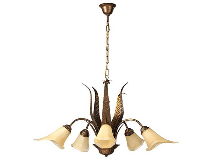 Onli Alga hanglamp 5 lampen metaal goud wit, bruin