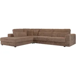 ECKSOFA Savona Braun breiter Cord - links