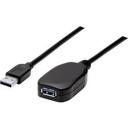 Manhattan USB-Kabel USB 3.2 Gen1 USB-A Stecker, USB-A Buchse 5.00 m Schwarz 150712