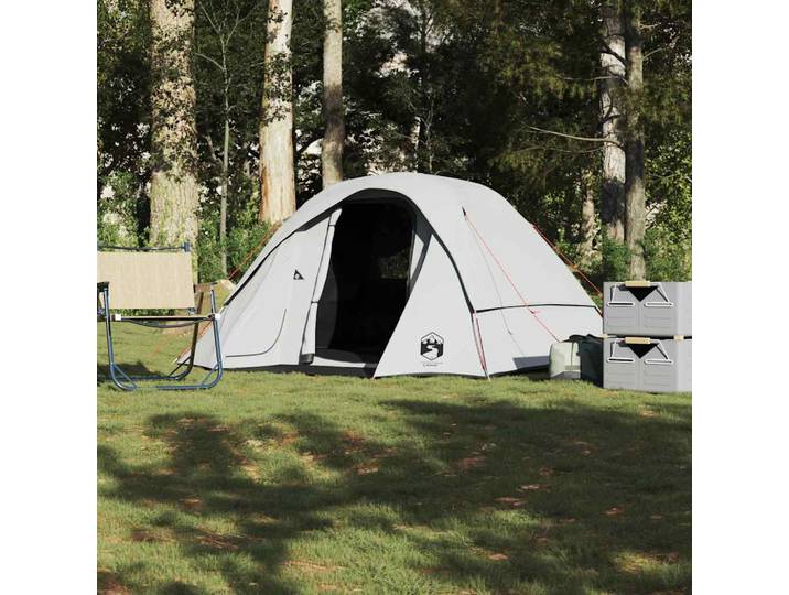 vidaXL Campingzelt 4 Personen Weiß Verdunkelt Wasserdicht